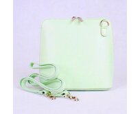 Světlezelená malá kožená crossbody kabelka no. 55 zelená, kůže