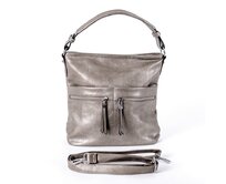 Středně velká tmavěstříbrná kabelka na rameno i crossbody ROMINA &amp; CO D191/22 stříbrná, syntetická kůže