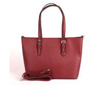 Tmavěčervená velká elegantní pevná kabelka na rameno FLORA&CO F9126 červená, syntetická kůže