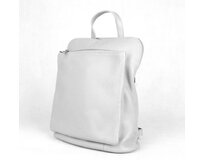 Šedý malý/střední kožený batoh/crossbody kabelka no. 210, obsah cca. 5 l šedá, kůže
