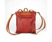Malý městský tmavěčervený batoh FLORA&CO H6771 s obsahem 6l červená, syntetická kůže