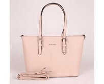 Světlerůžová velká elegantní pevná kabelka na rameno FLORA&CO F9126 růžová, syntetická kůže