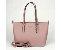Tmavěrůžová velká elegantní pevná kabelka na rameno FLORA&CO F9126 růžová, syntetická kůže