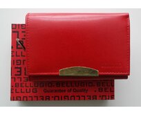 Červená kožená peněženka BELLUGIO se stříbrnými doplňky červená, kůže