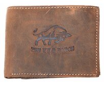 Hnědá pánská kožená peněženka The Wild force s býkem podélná hnědá, kůže