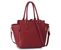 Kabelka LS0314A červená (burgundy) červená, syntetická kůže