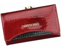 Červená lesklá kožená peněženka Gregorio GP-108 červená, kůže