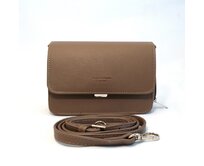 Čtyřoddílová malá pevná hnědá (velbloudí) crossbody kabelka David Jones 5805-2 hnědá, syntetická kůže