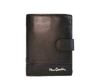 Luxusní černá kožená peněženka Pierre Cardin 326A s modrým proužkem + RFID černá, kůže