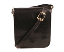 Malá černá kožená pánská crossbody taška no. 8328 černá, kůže