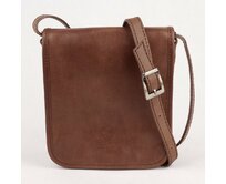 Malá tmavěhnědá kožená pánská crossbody taška no. 8328 hnědá, kůže