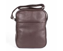 Tmavěhnědá kožená crossbody taška LAVORAZIONE no. 5519 hnědá, kůže