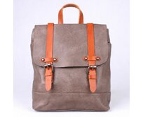 Malý městský šedohnědý (taupe) batoh FLORA&CO H6719 s obsahem 7l šedá, syntetická kůže