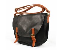 Středně velká černá crossbody kabelka FLORA&amp;CO H6763 černá, syntetická kůže