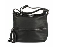 Středně velká černá crossbody kabelka FLORA&CO H9046 černá, syntetická kůže