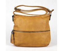 Středně velká hořčicová crossbody kabelka FLORA&CO H9046 oranžová, syntetická kůže