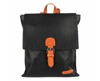 Malý městský černý batoh FLORA&CO H6771 s obsahem 6l černá, syntetická kůže