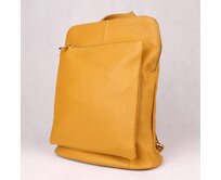 Hořčicový kožený batoh/crossbody kabelka 7750 o obsahu cca. 7 l žlutý, kůže