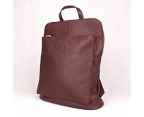 Vínový kožený batoh/crossbody kabelka 7750 o obsahu cca. 7 l červená, kůže