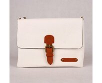 Dvousekční malá bílá crossbody kabelka FLORA&CO H6768 bílá, syntetická kůže