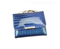 Malá lesklá kožená modrá peněženka Jennifer Jones 5287 modrá, kůže
