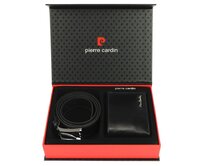 Dárková sada pro muže Pierre Cardin, peněženka 8806, pásek 135/120 cm černá