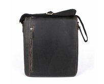 Velká pánská černá kožená crossbody taška HGL no. 6022 na formát A4 černá, kůže