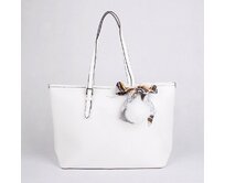 Bílá velká elegantní kabelka na rameno FLORA&CO F2508 bílá, syntetická kůže