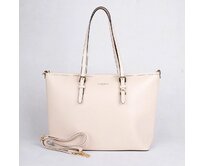 Béžová velká elegantní kabelka na rameno FLORA&CO 1808 béžová, syntetická kůže