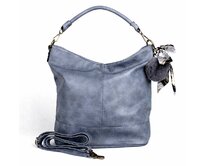 Velká džínově modrá kabelka na rameno i crossbody FLORA&CO F2560 modrá, syntetická kůže