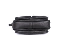 Tříoddílová kožená černá crossbody kabelka Vera Pelle no. 351 černá, kůže
