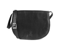 Černá velká kožená crossbody kabelka MAX černá, kůže