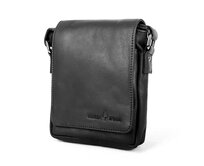 Malá černá kožená crossbody taška GreenWood no. 1048 černá, kůže