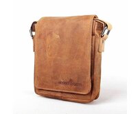 Malá hnědá kožená crossbody taška GreenWood no. 1048 hnědá, kůže