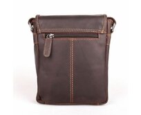 Malá/střední tmavěhnědá kožená crossbody taška GreenWood no. 196630 tmavěhnědá, kůže