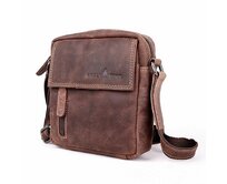 Malá hnědá kožená crossbody taška GreenWood no. 191051 hnědá, kůže