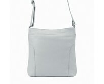 Světlešedá středně velká kožená crossbody kabelka Patrizia Piu 417 šedá, kůže