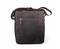 Velká tmavěhnědá kožená crossbody taška GreenWood no. 584 na formát A4 tmavěhnědá, kůže