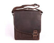 Střední/velká khaki kožená crossbody taška GreenWood no. 836 na formát A4 khaki, kůže