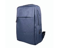 Modrý batoh Minissimi na notebook, formát A4, USB, kabinové zavazadlo modrá, polyester, koženka