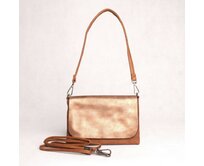 Malá hnědá crossbody kabelka či psaníčko FLORA&CO H6736 hnědá, syntetická kůže