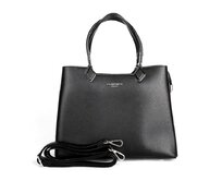 Tříoddílová černá střední elegantní kabelka do ruky FLORA&CO F2582 černá, syntetická kůže