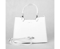 Tříoddílová bílá střední elegantní kabelka do ruky FLORA&CO F2582 bílá, syntetická kůže
