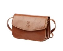 Malá lovecká hnědá kožená crossbody kabelka Florence no. 11 hnědá, kůže