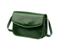 Malá lovecká zelená kožená crossbody kabelka Florence no. 11 tmavězelená, kůže