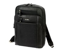 Kožený pánský business černý batoh Pierre Cardin, obsah cca. 8 l černá, kůže