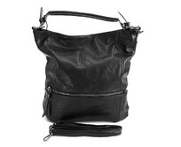 Velká černá kabelka do ruky, na rameno i crossbody ROMINA & CO D177 černá, syntetická kůže