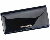 Lesklá hladká tmavěmodrá kožená peněženka Gregorio SH-106 + RFID modrá, kůže