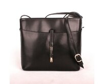 Malá kožená černá crossbody kabelka no. 44 černá, kůže