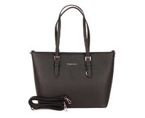 Černá velká elegantní pevná kabelka na rameno FLORA&CO F9126 černá, syntetická kůže